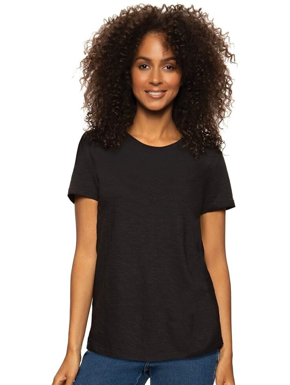 Felina Womens Slub Jersey Crew Neck T-Shirt Size XS